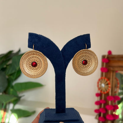 Surya Mandala Brass Earrings