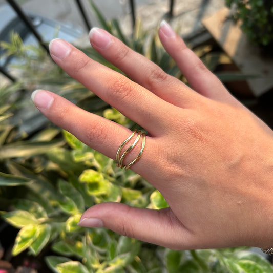 Wavy Brass Gold Ring