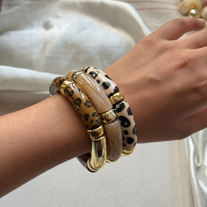 Leopard Luxe Resin Retro Acrylic Bracelet