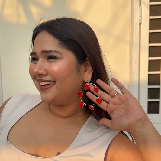 Ferris Wheel Heart Charm Hoops