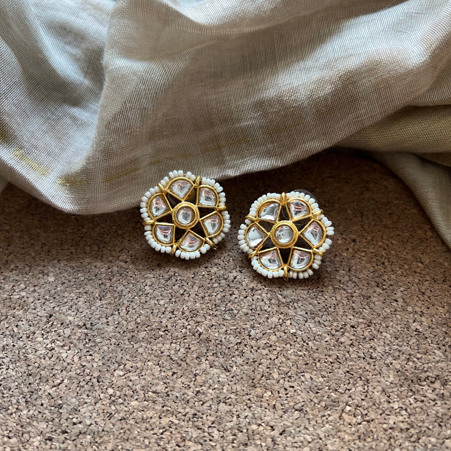 Floral Kundan Studs