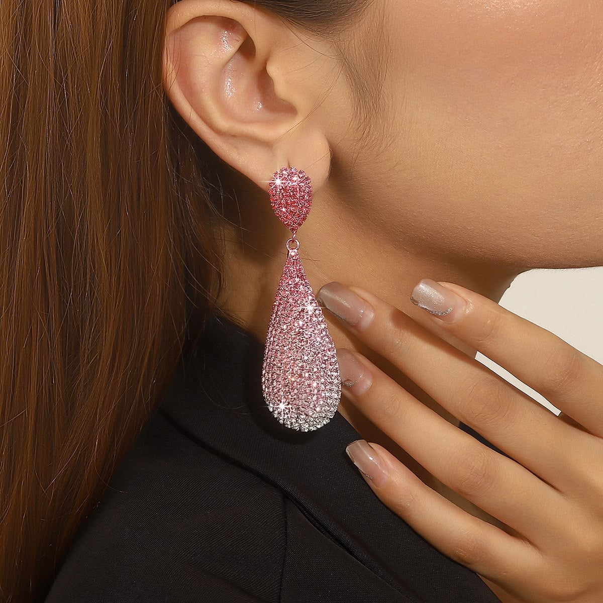 Rosé Spark Drop Earrings