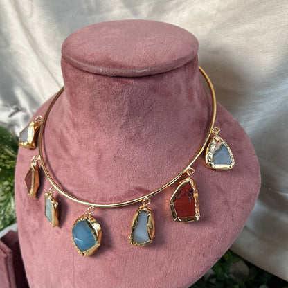 Rose Gold Stones Neckpiece