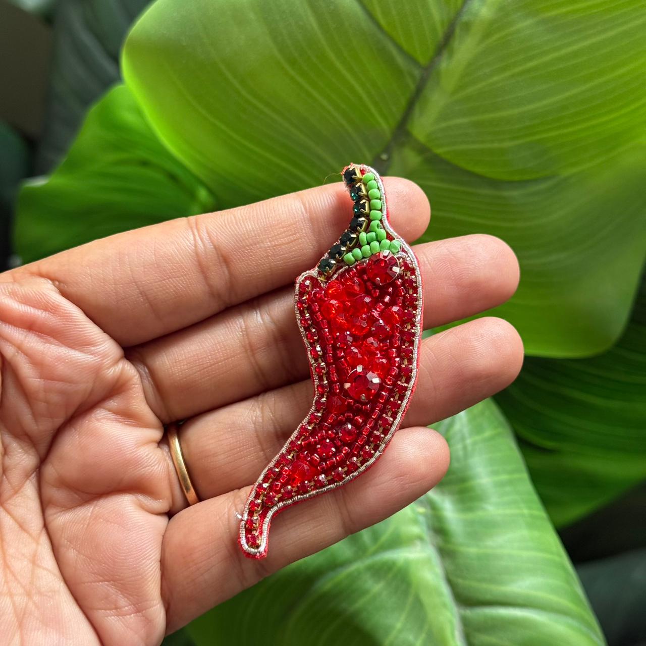 Chilly Handmade Beaded Brooch