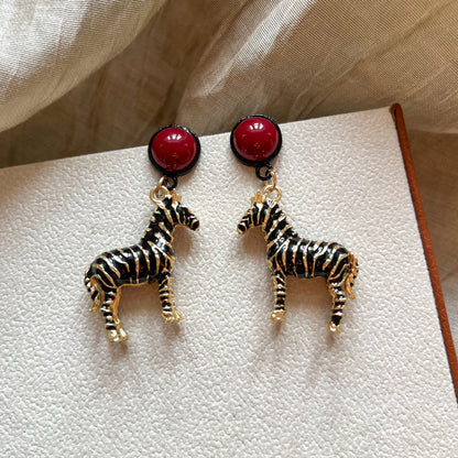 Zebra Metal Earrings