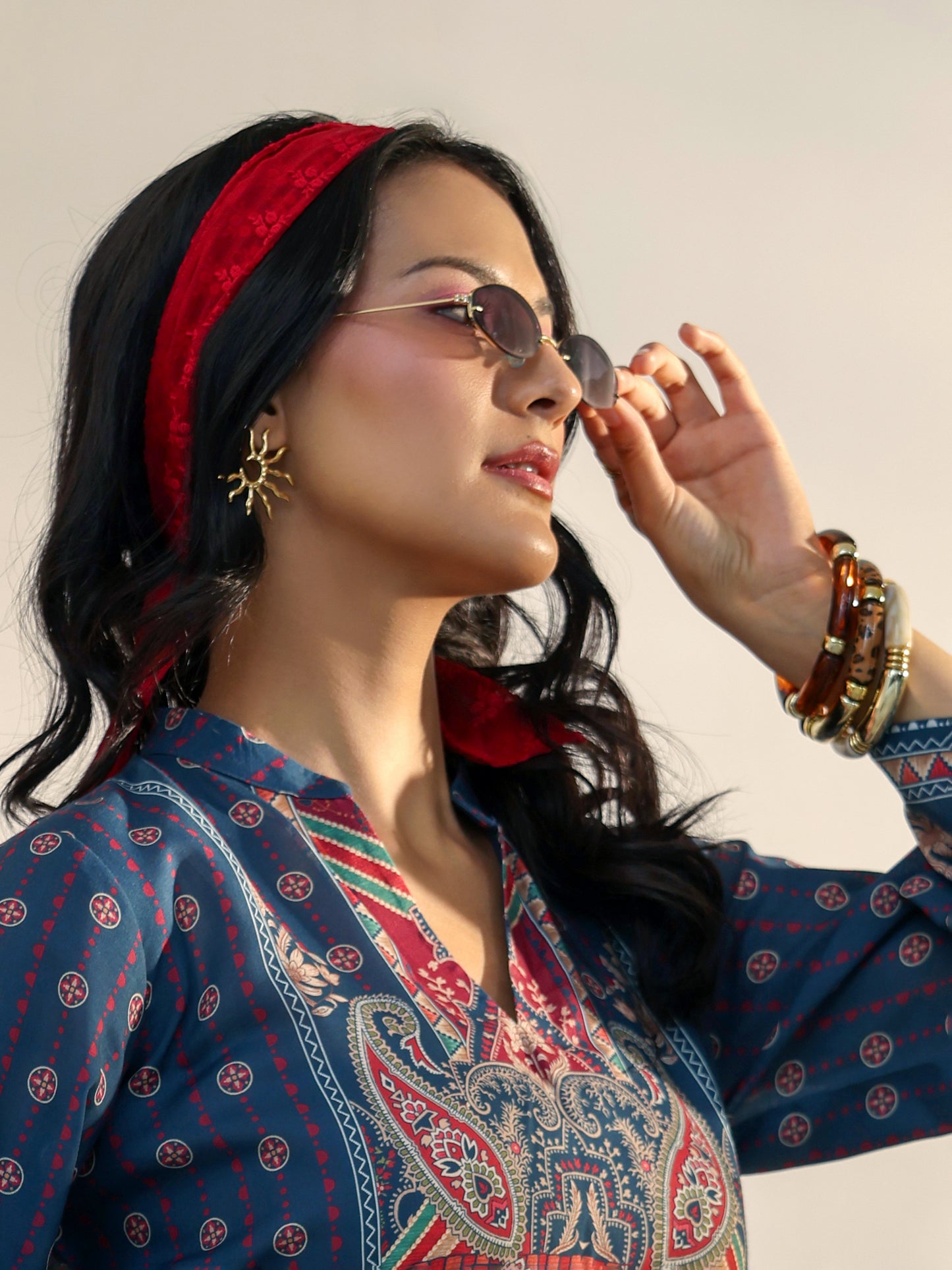 Golden Sunburst Statement Earrings