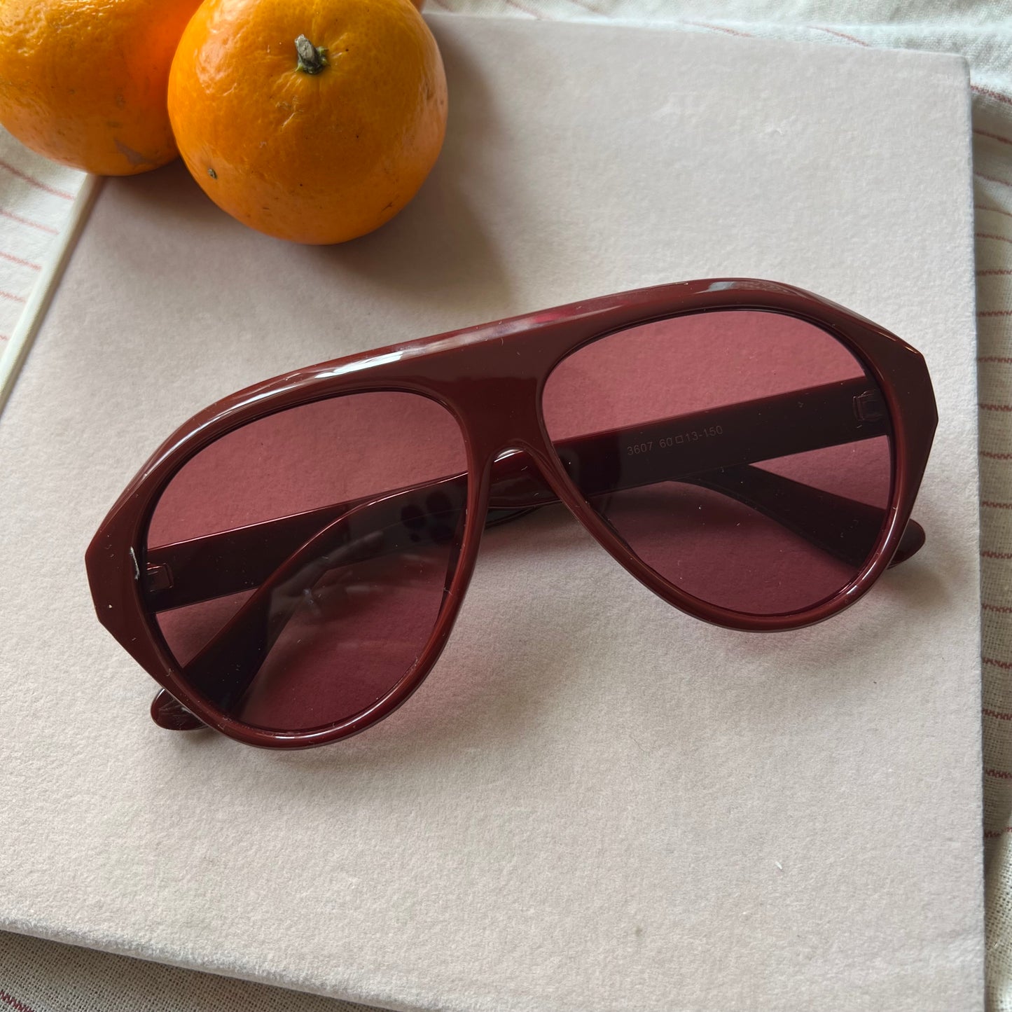 Burgundy Flat Top Sunglasses