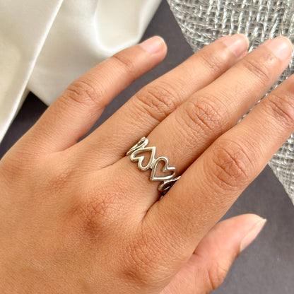 Heart 18k gold plating Band Ring