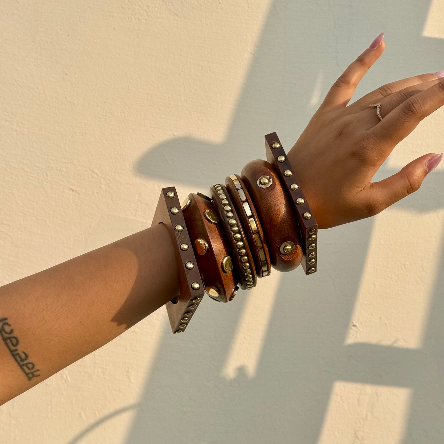 Wooden Handmade Bangle Combo of 6