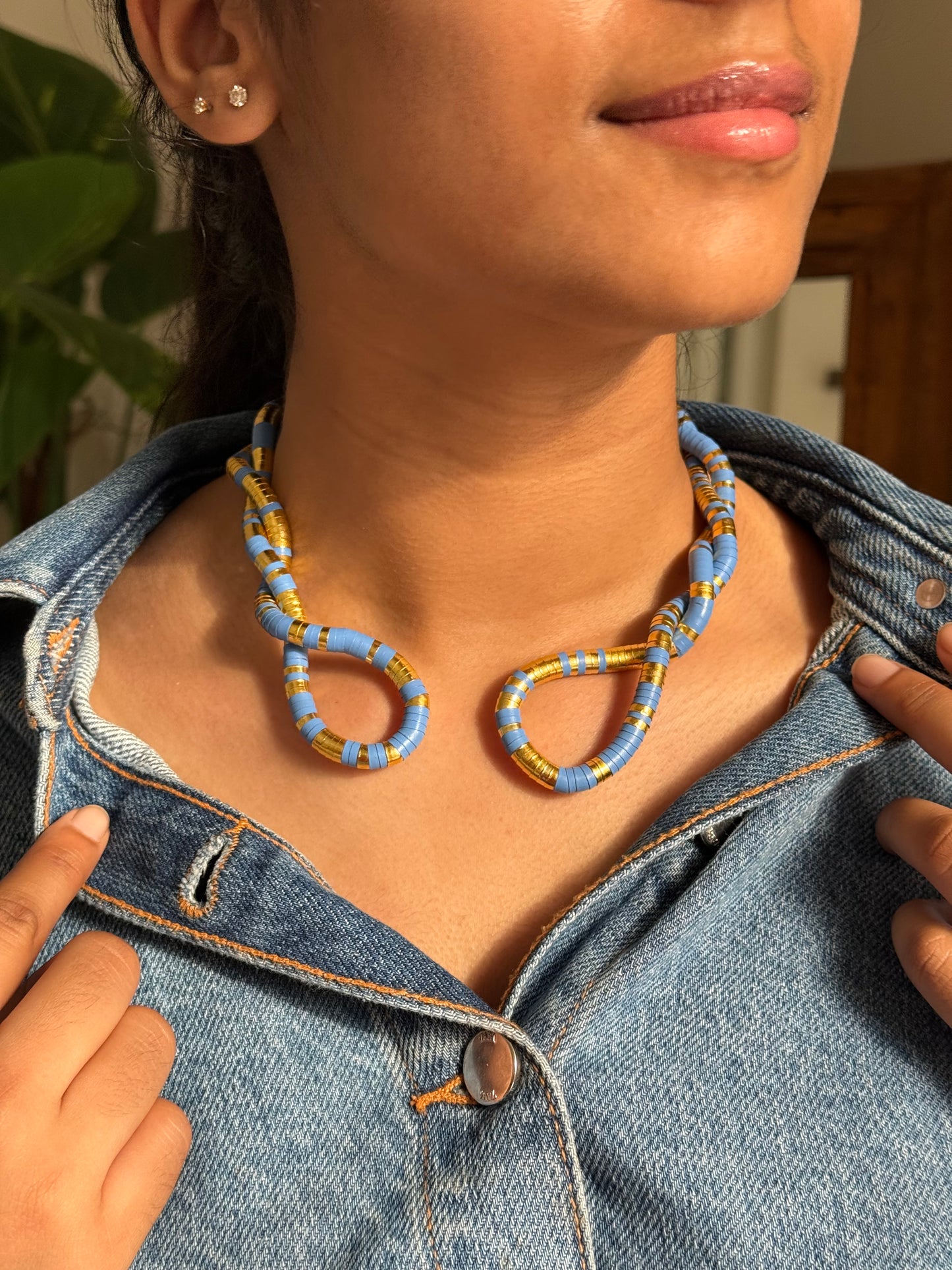 Ocean Loop Twist Metal Necklace/Bracelet