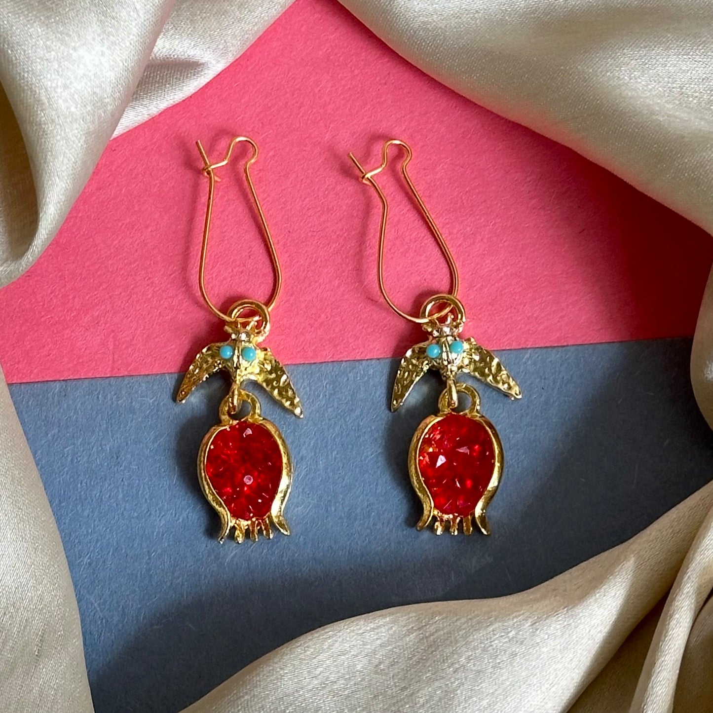 Pomegranate Metal Drop Earring