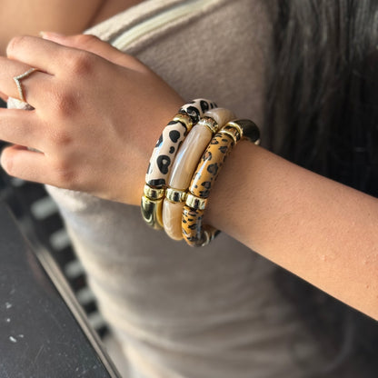 Leopard Luxe Resin Retro Acrylic Bracelet