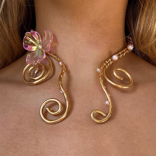 Floral Spiral Statement Choker