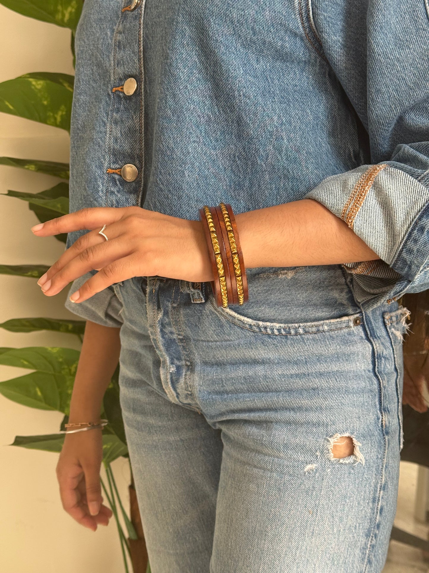 Wooden Handmade Bangle-Set of 2