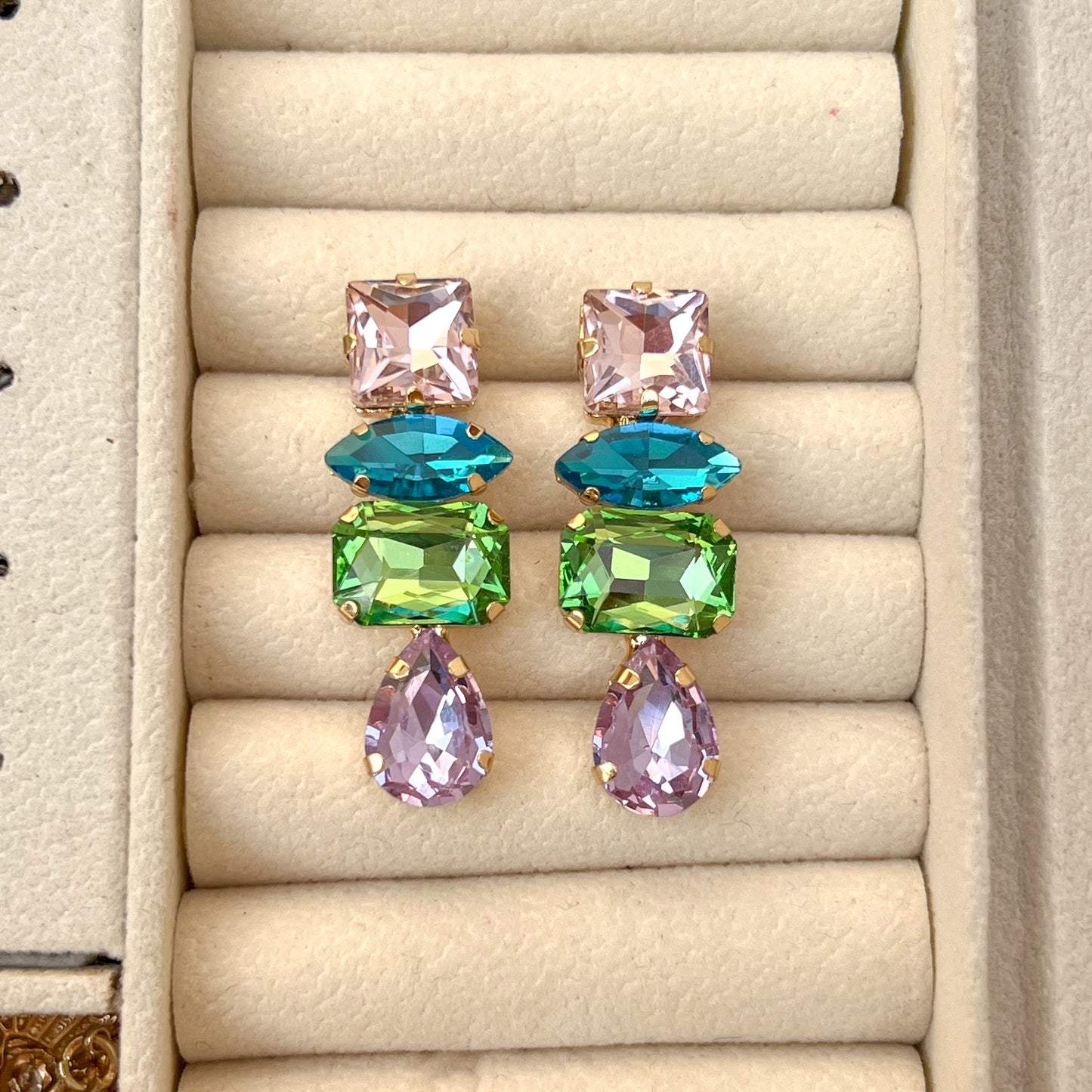 Sunset Mixed Cut Drop Earrings