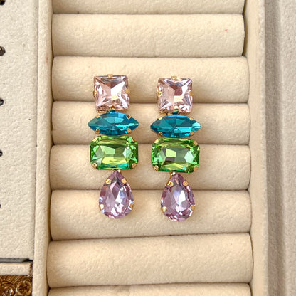 Sunset Mixed Cut Drop Earrings