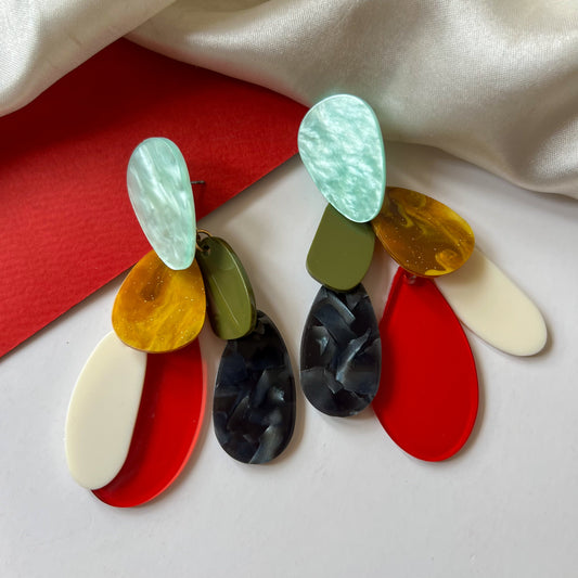 Tropical Mosaic Drop Earrings