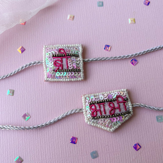 Bro Bhabhi Handmade Beaded Rakhi