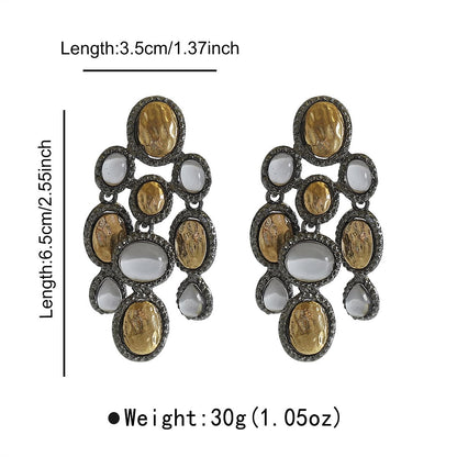 Golden Mosaic Drop Earrings
