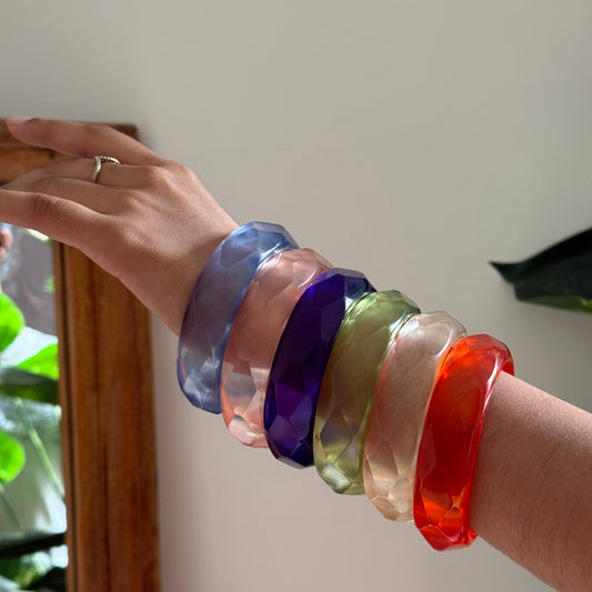 Resin Pop Bangle Stack-Set of 6