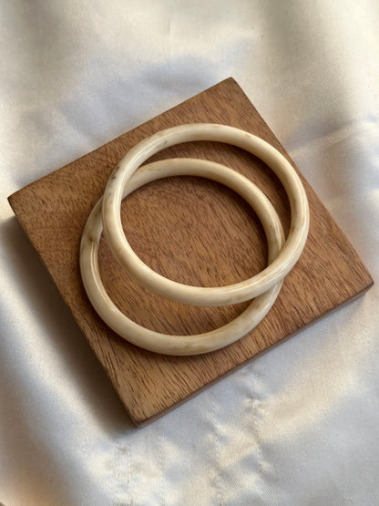 White Resin Bangles