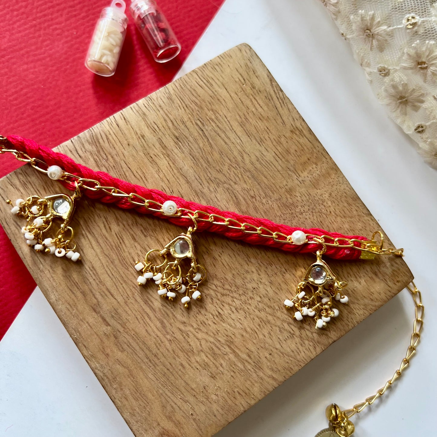 Om Bhai-Bhabhi Rakhi & Lumba Set