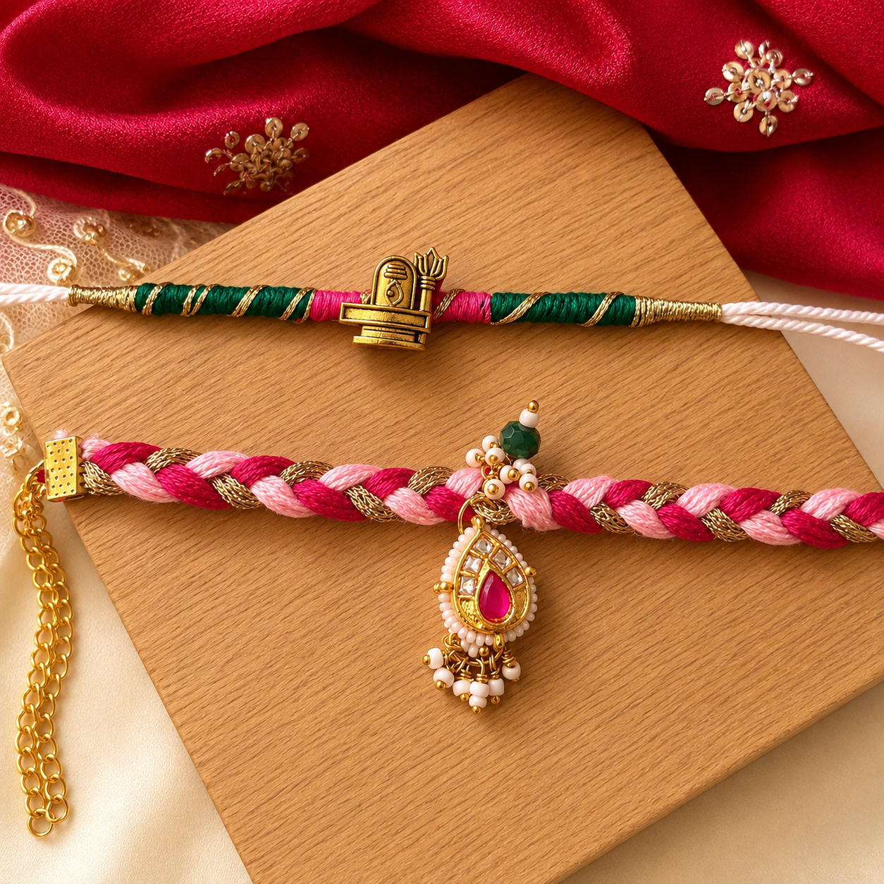 Shivling Bhai-Bhabhi Rakhi & Lumba Set