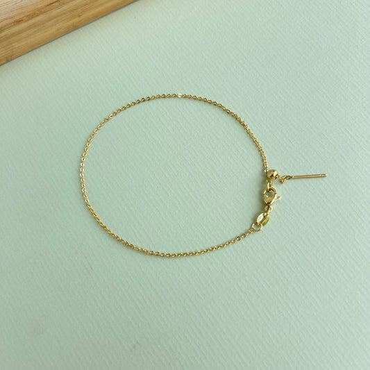 Thin Gold Plated Adjustable Bracelet Chain