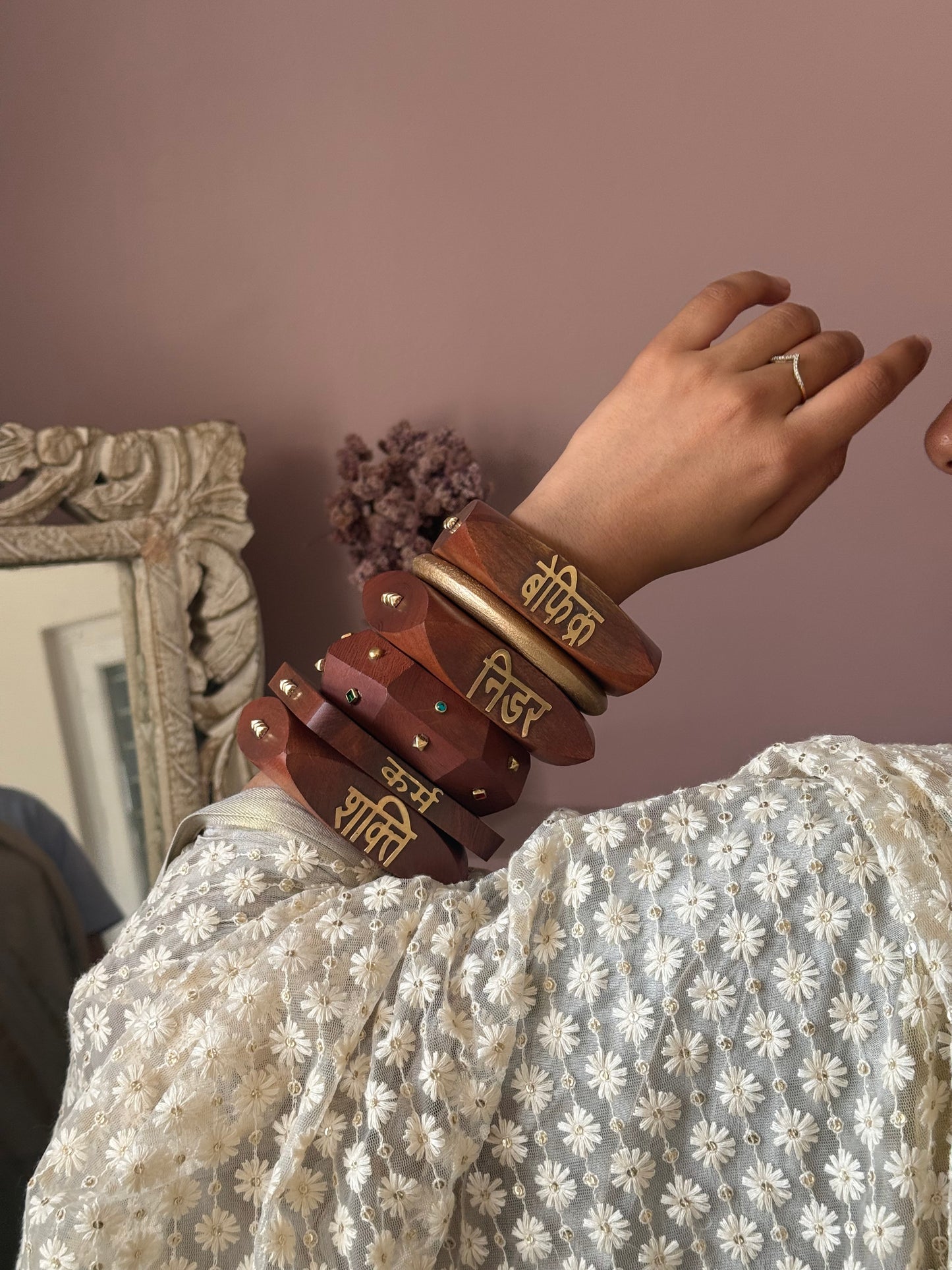 Power Wooden Bangle Stack