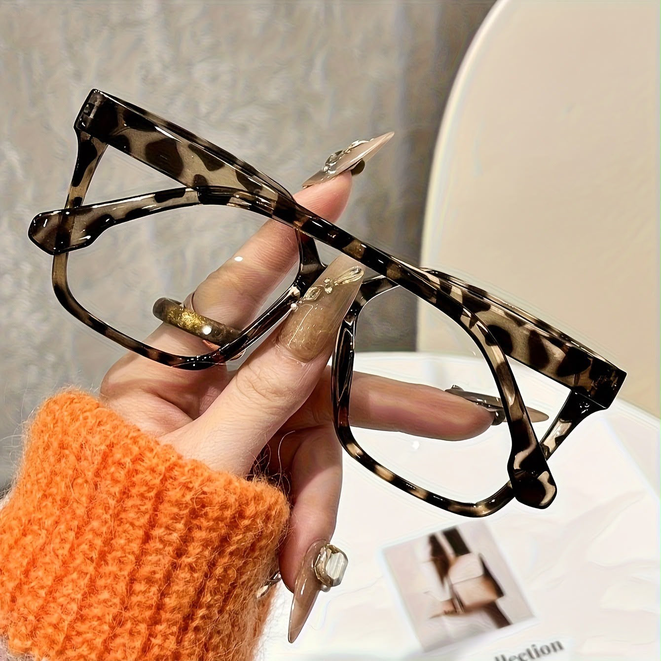 Leopard Glossy Thin Eyewear