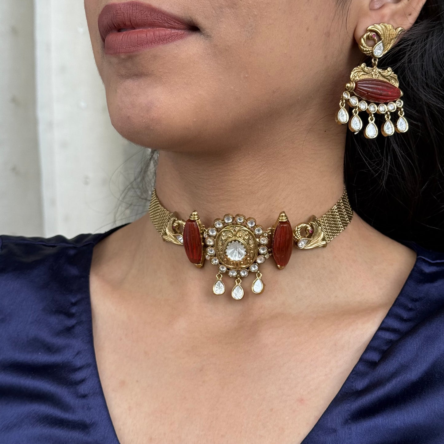 Malika Antique Kundan Necklace Set