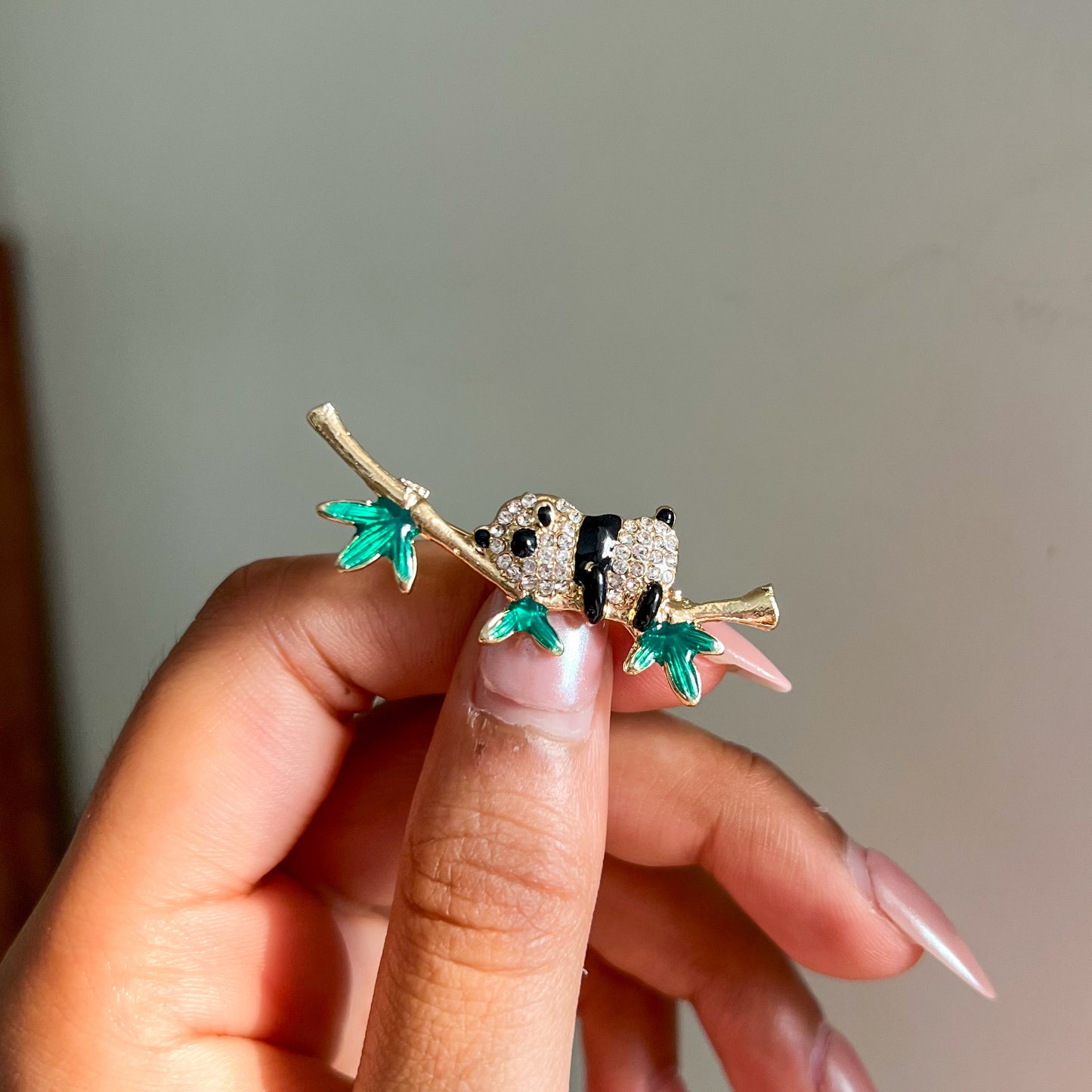 Panda Perch Brooch