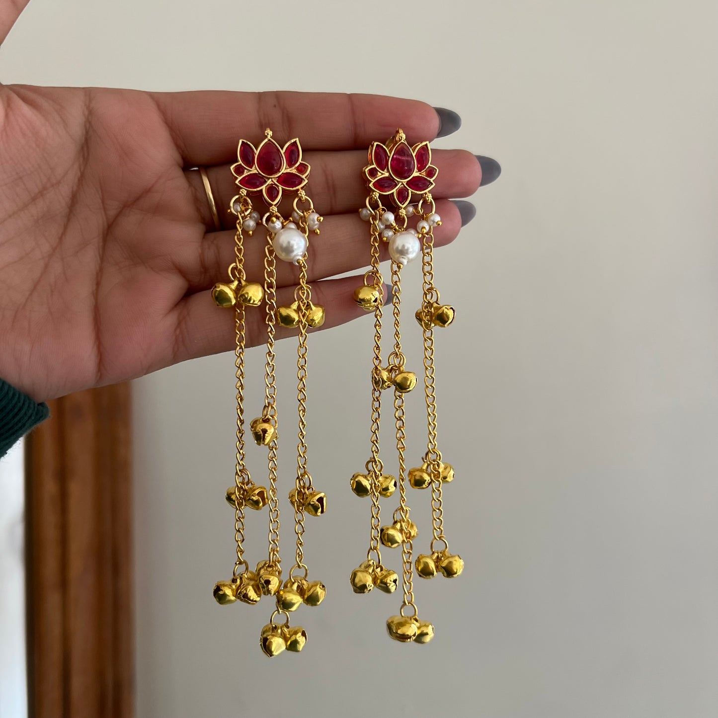 Lotus Ghungroo Earrings