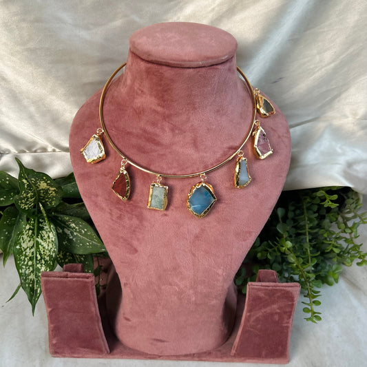 Rose Gold Stones Neckpiece