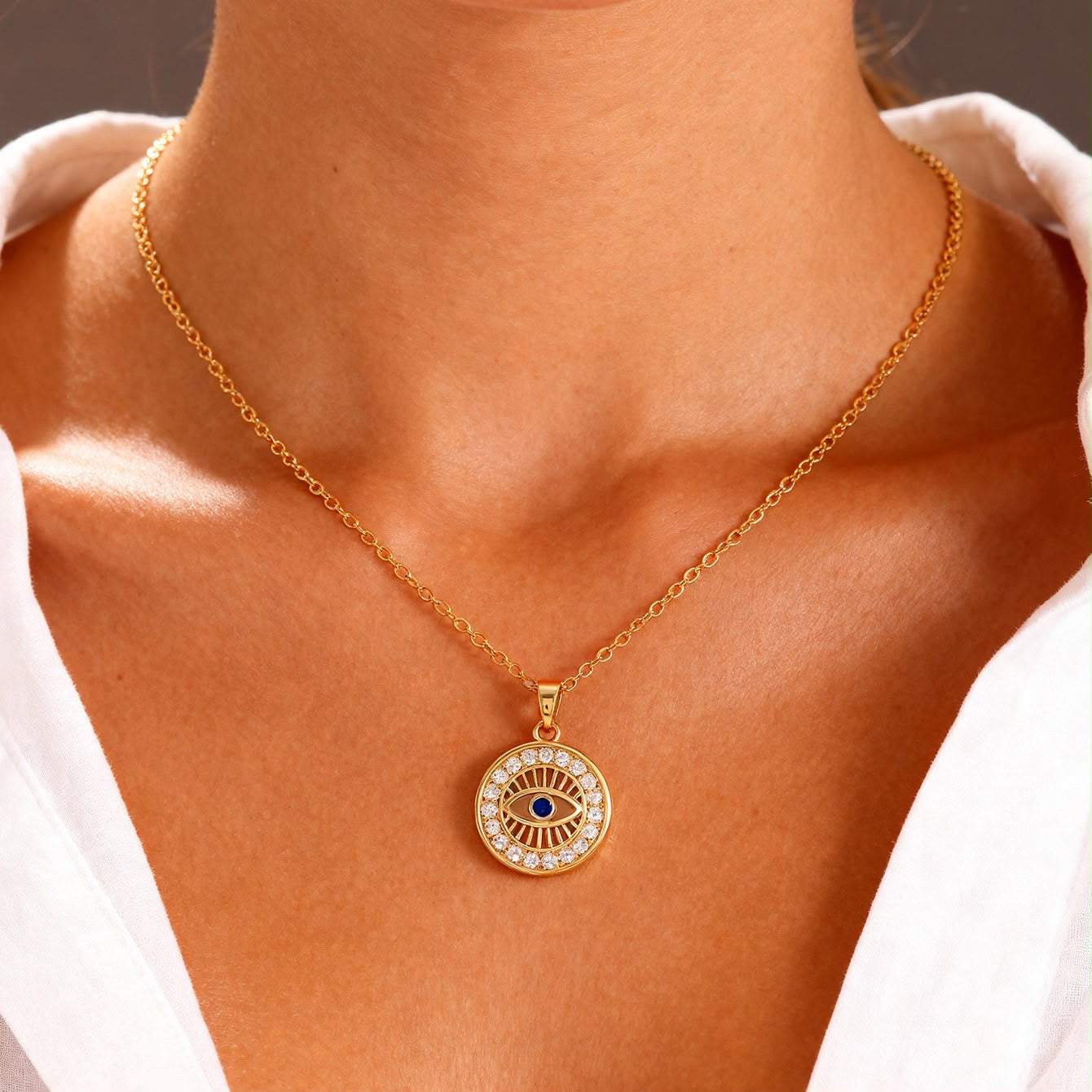 Evil Eye Zircon Necklace