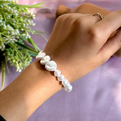 Victoria White Pearl Bracelet