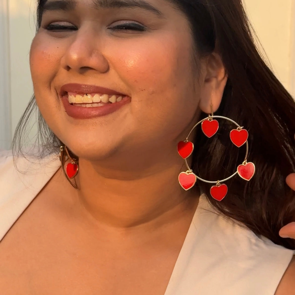 Ferris Wheel Heart Charm Hoops