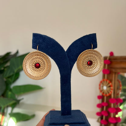 Surya Mandala Brass Earrings