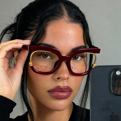 Burgundy Round Viral Retro Eyewear