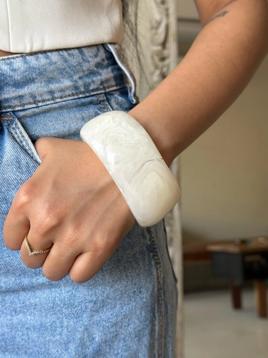 White Resin Bangle