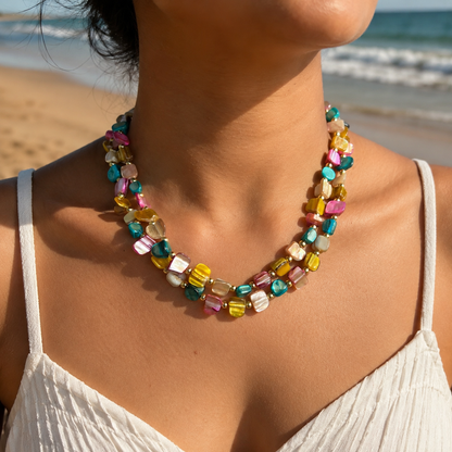 Double Layered Bead Necklace