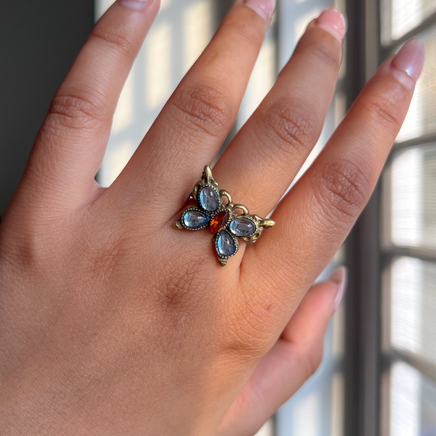 Azure Adjustable Rings