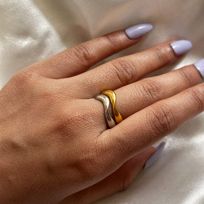 Speed Stainless Steel 18K Gold Plated Ring