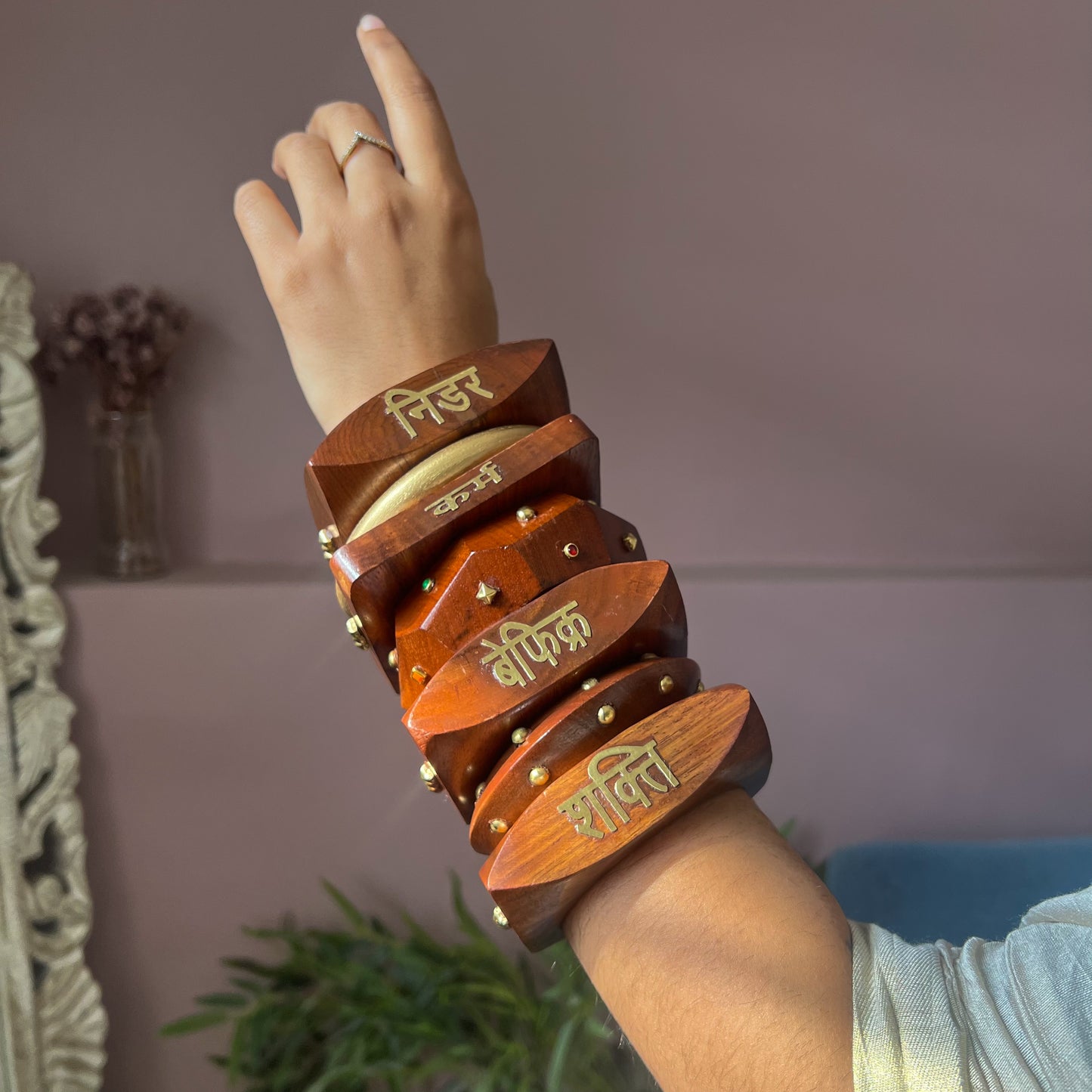 Power Wooden Bangle Stack