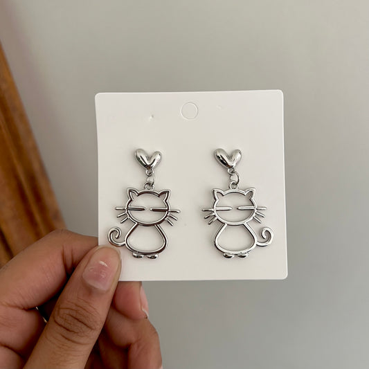 Sweetheart Kitty Drop Earring