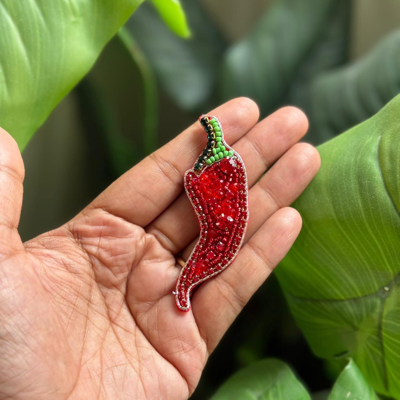 Chilly Handmade Beaded Brooch