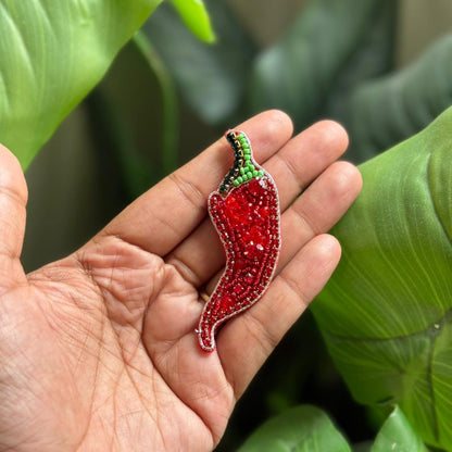 Chilly Handmade Beaded Brooch
