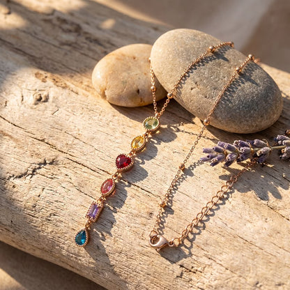 Rainbow Drop Y Necklace