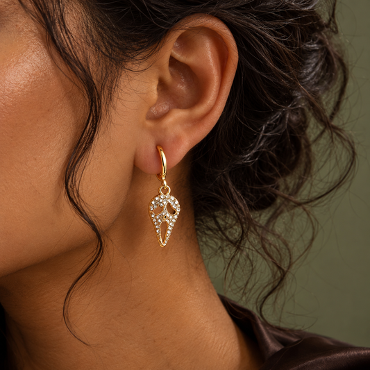 Crystal Phantom Face Drop Earrings