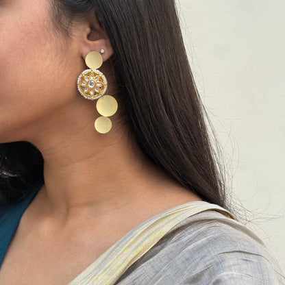 Royal Cascade Kundan Drop Earrings